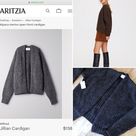 NWOT Aritzia Wilfred Black Jillian Cardigan